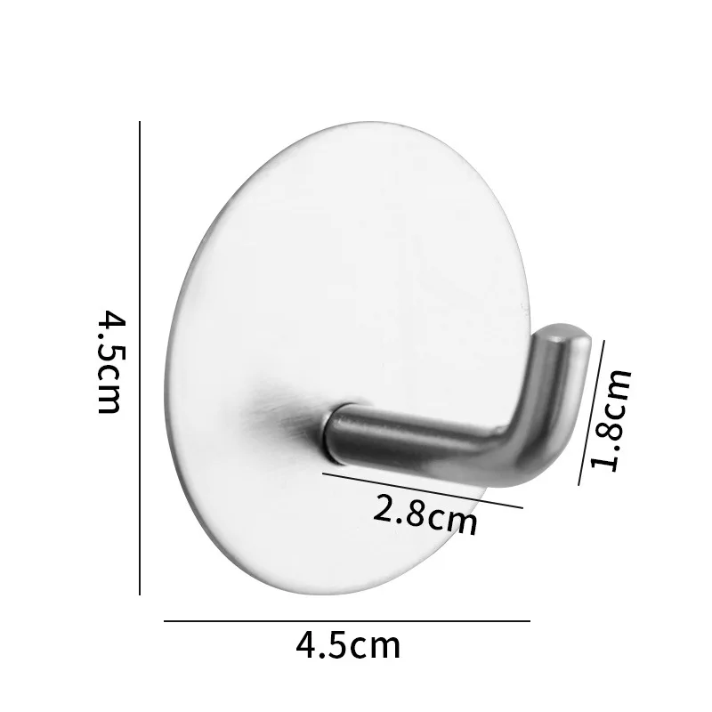 Black Hooks Wall Organisation for Clothes Stainless Steel Wall Hooks Towel Keys Hanger Wall Mount 3M Adhesive Storage Robe Hook