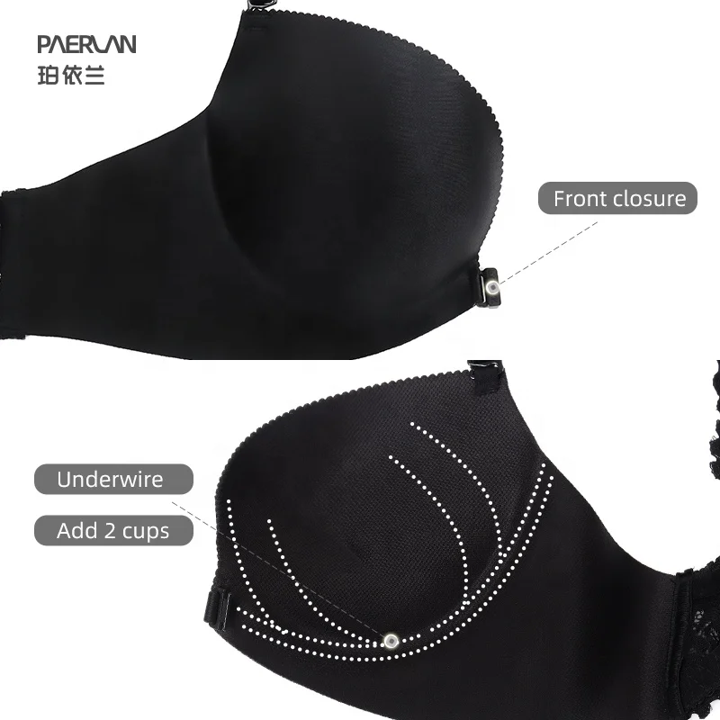 Paerlan Chinese Factory Front Clasp Stylish Sexy Bra Panty Set Lace Beautiful Back Bra For Backless Dress