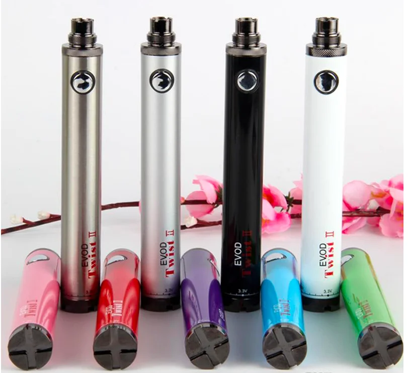 
EVOD Twist 2 1600mah Electronic Cigarette EVOD Twist Variable Voltage Battery 3.3-4.8V E Cig 