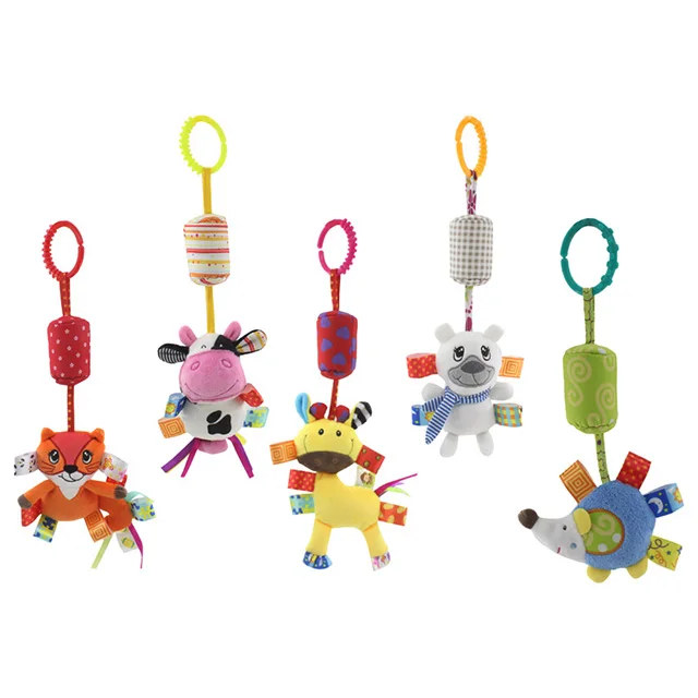 EN71 Certification Dolery animal shape baby aeolian bells hanging ring toy for car and bed
