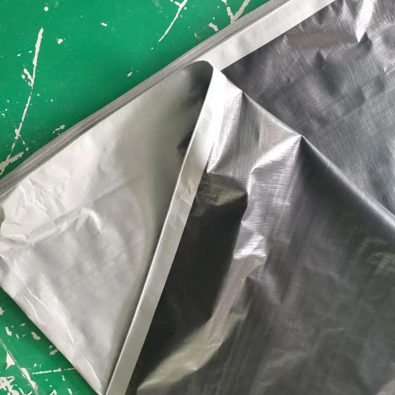 Hot Sale Waterproof Fabric Recycled Black Silver Pe Tarpaulin For Making Plastic Bag Moving Bag