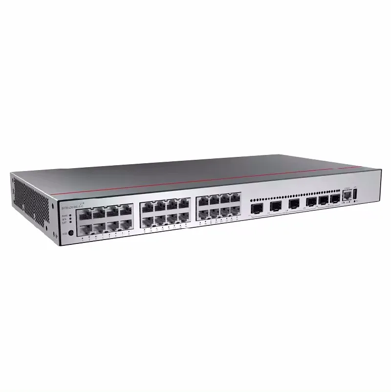 Новый 98012011 S5735-L24T4XE-A-V2 сети Swith (24 порта Ethernet 10/100/1000BASE-T, 4 10-гигабитных SFP +,2 порта стека 12GE)