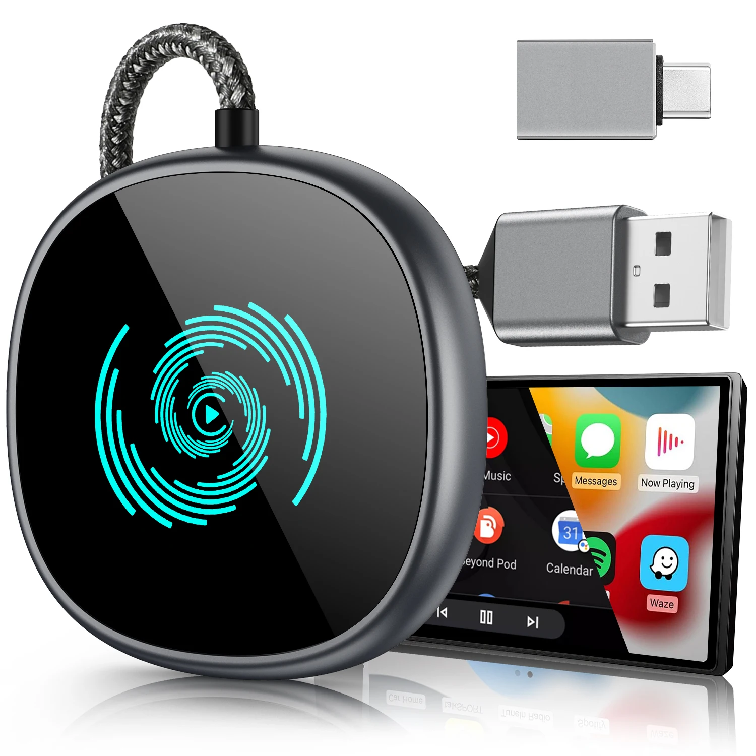 Universal Wireless Carplay Ai Box Mini Smart Box for Apple Car Play Car Multimedia Play Rigthat box