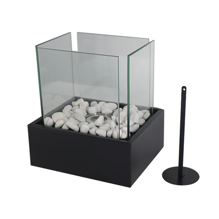 
Rectangle Outside Glass Bio Ethanol Ventless Tabletop Fireplace 