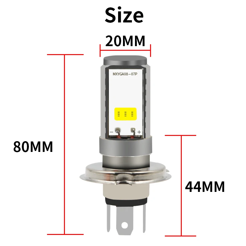 DAO Motorcycle LED Headlight Bulb H4 Hi-low Beam Led Light for Motorbike BA20D Double Light Motorcycle Lighting System Universal