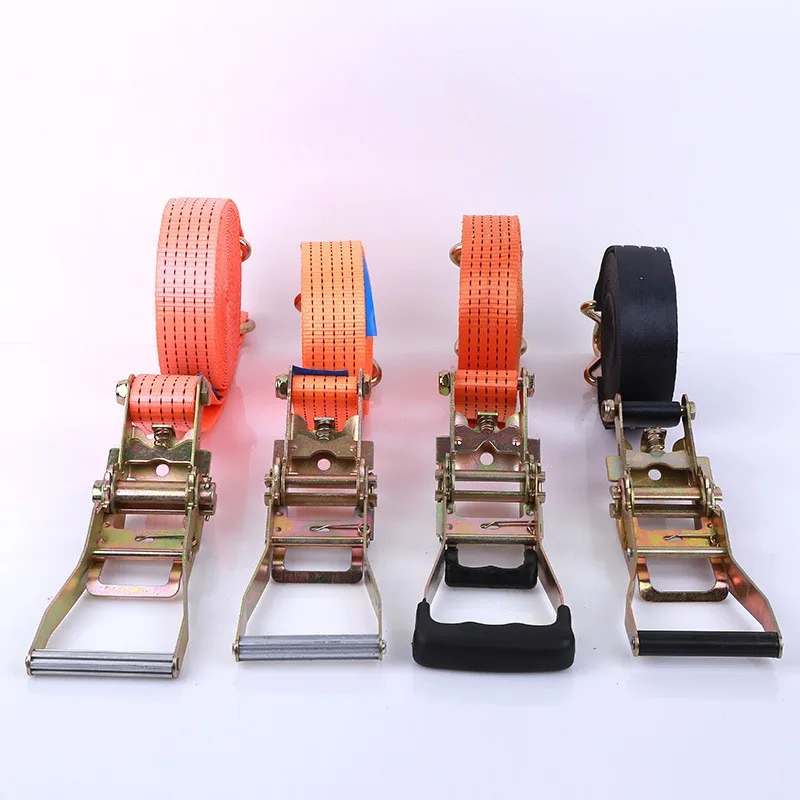 2inch 50mm 4000-5000kgs Ratchet Tie Down Cargo Lashing Belt Ratchet Straps With Double J Hooks