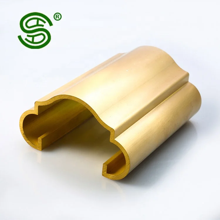 Высококачественные золотые поручни, медные, латунные профили, индивидуальные перила для лестницы