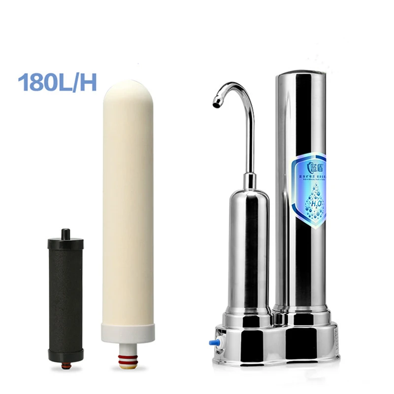 2 stage 304 stainless steel carbon counter top water purifier
