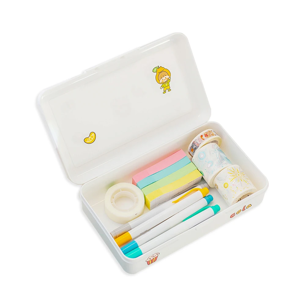 2022 custom printed eco plastic transparent cute hard  pencil case organizer big capacity for boys