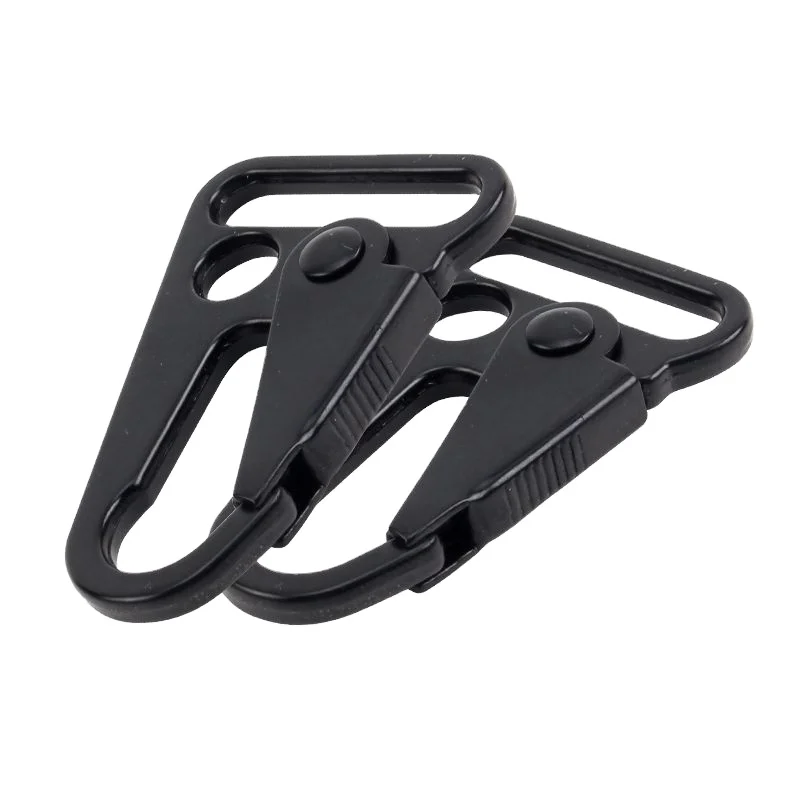 Factory Supply Black Snap Hook Buckle 25mm Outdoor Carabiner Hook HK Sport Metal Olecranon Snap Clasp