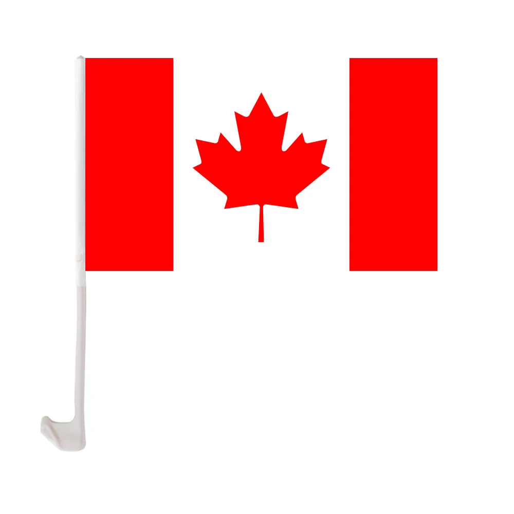 Custom-sized Promotional Canada Car Flag 12 X 18 Personalized Polyester Window with Plastic Rod