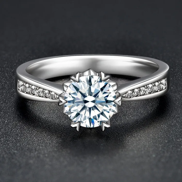 Luxury 0.5/1.0/2.0ct Moissanite Ring Engagement Full Diamond Princess Women Wedding Ring Sterling Silver 925 YGDR10120