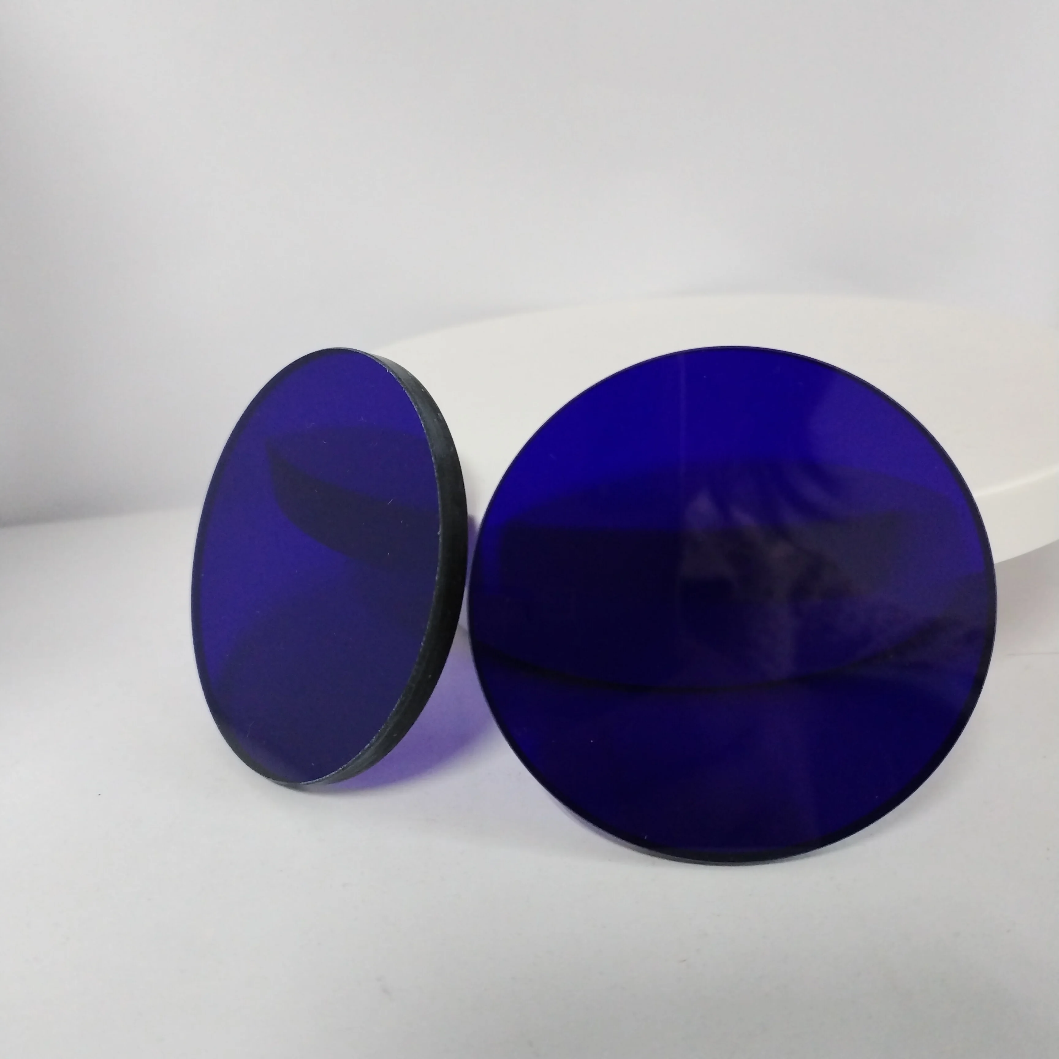 High Quality Rectangular Cobalt Blue Glass Sheet Optical Interference Blue Filter Qb24 Watching Fire Glas