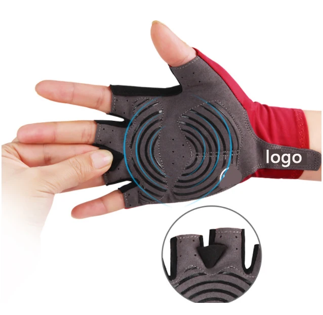 
Manufacturer custom cycling half finger Mountain biker gloves Super fiber leather touch screen MTB MX BMX bicycle gloves 