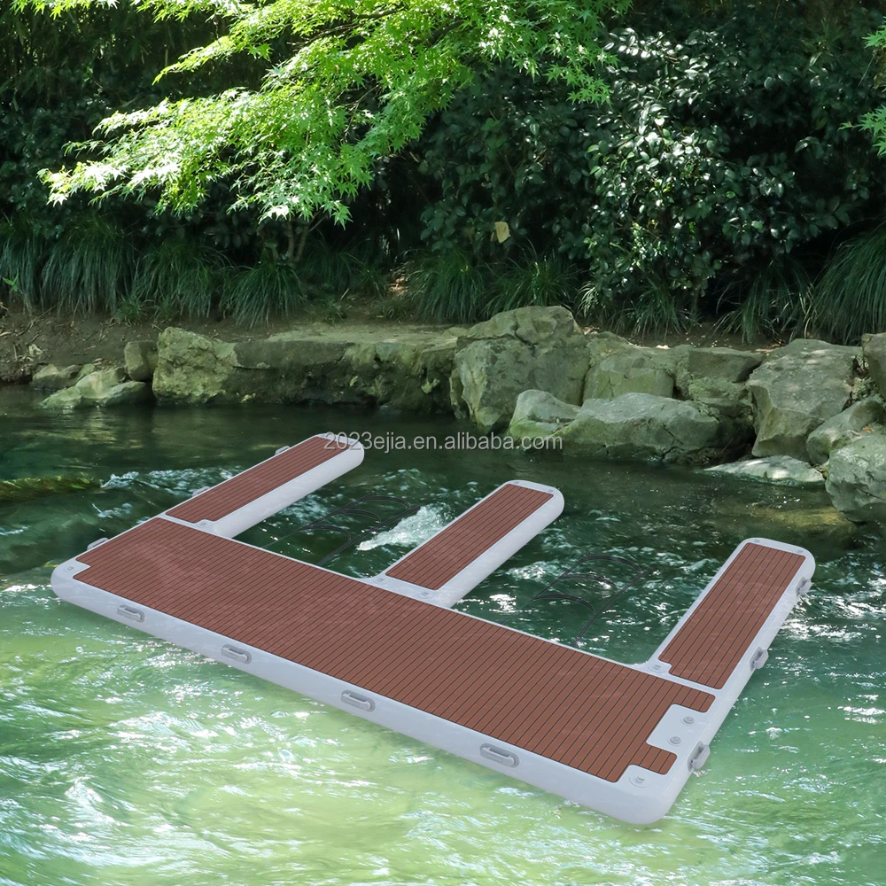 Summer Water Play Inflatable E Shape Yacht Water Modular Jetski Dock Floating Motor Boat Jet Ski Dock Platform