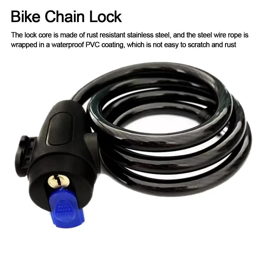 Heavy Duty Motorcycle Chain Lock Metal Anti Theft Bike Lock with 2 Keys for Maximum Security and Reinforcement of Bicycle