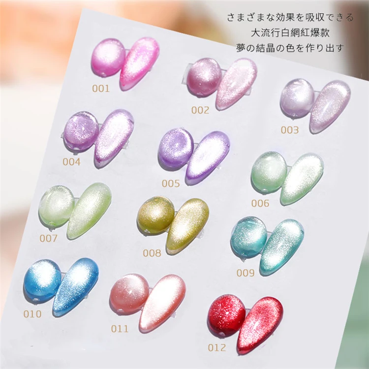 8ml Shiny 9D Wide Cat Eye Nail Gel Polish Magnetic Colorful Nail Art Polish Bright Silver Enamel Lacquer Soak Off UV Gel Varnish