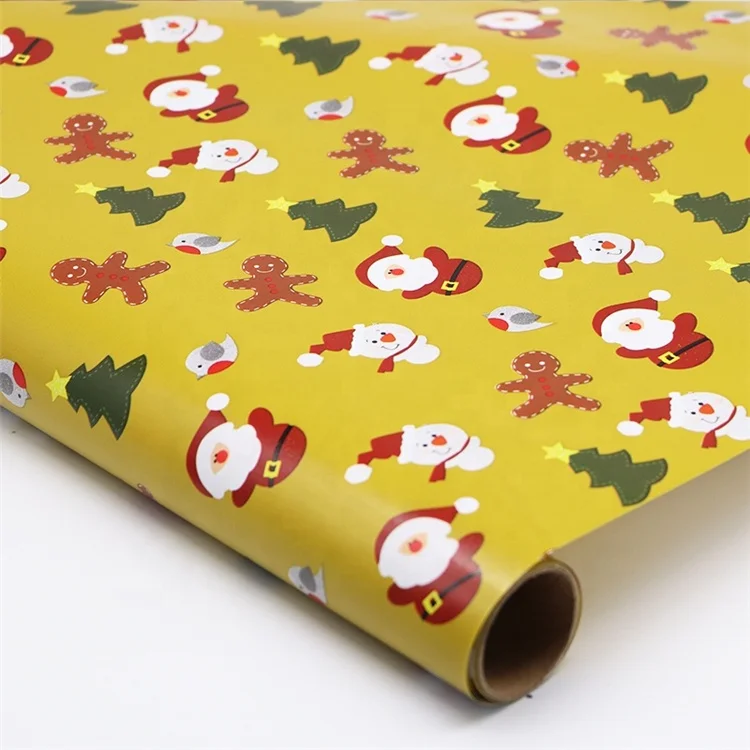 Wholesale Eco-friendly Christmas Gift Decoration Kraft Rolling Wrapping Paper
