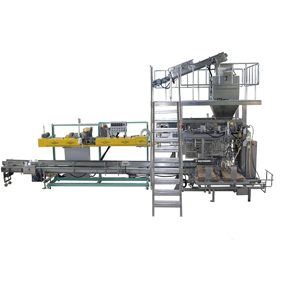
25kg bag filling machines equipment with conveyor and sewing machine for baking food ingredients 