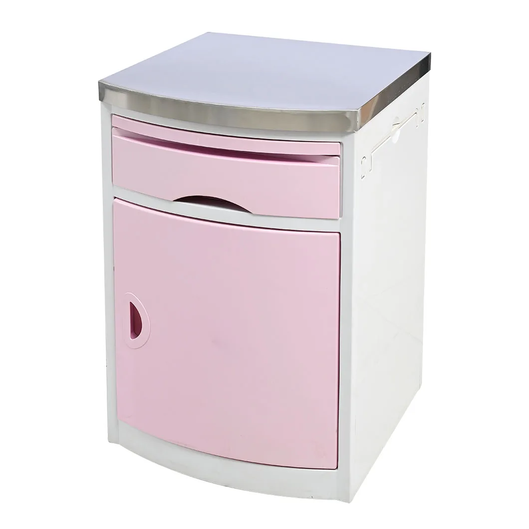 Hospital Furniture Medical ABS Plastic Stainless Steel Cover Bedside Cabinets Beside Locker for Sale