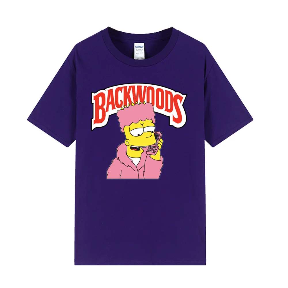 Promotional Backwoods Cookie Bart Simpson Clothes 100% Cotton Men Plain Blank T Shirt With Custom Logo