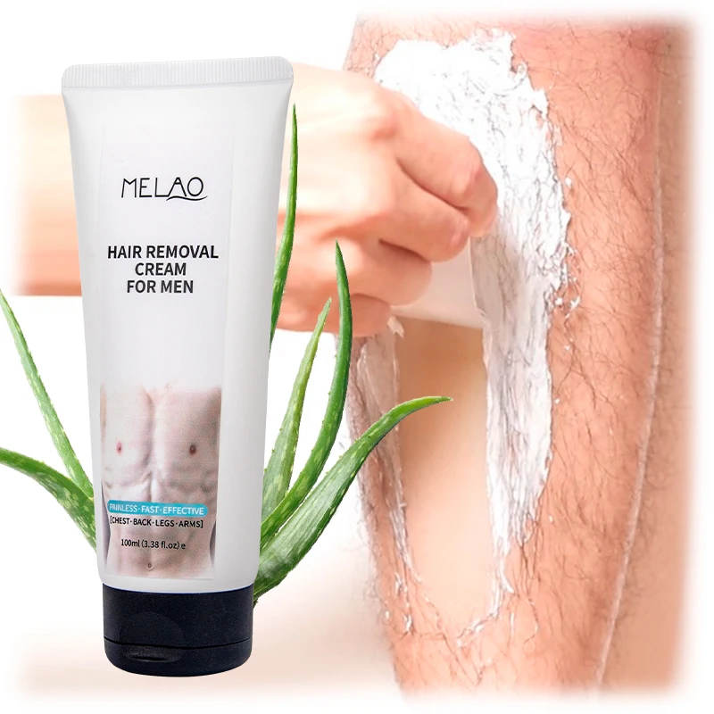 Private Label Natural  Body Hair Remover Lotion Painless Permanent Armpit  Powerful Depilatory Hair Removal Cream For Men