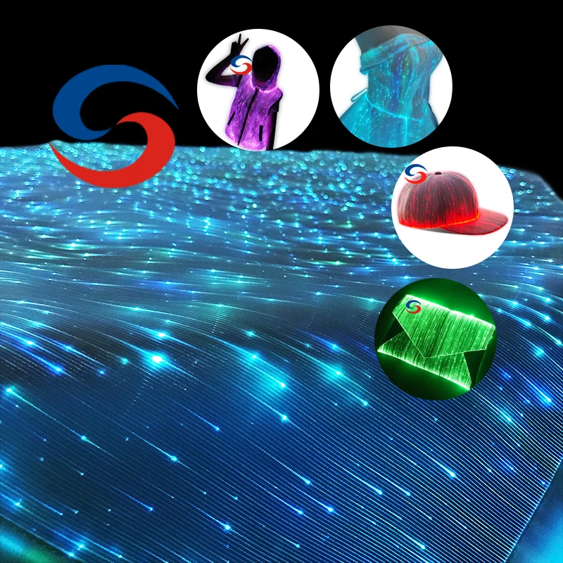 Fashion Luminous Clothing Textile With Fiber Optic Fiber Optics Fabric For Event Wedding Bridesmaid Dresses