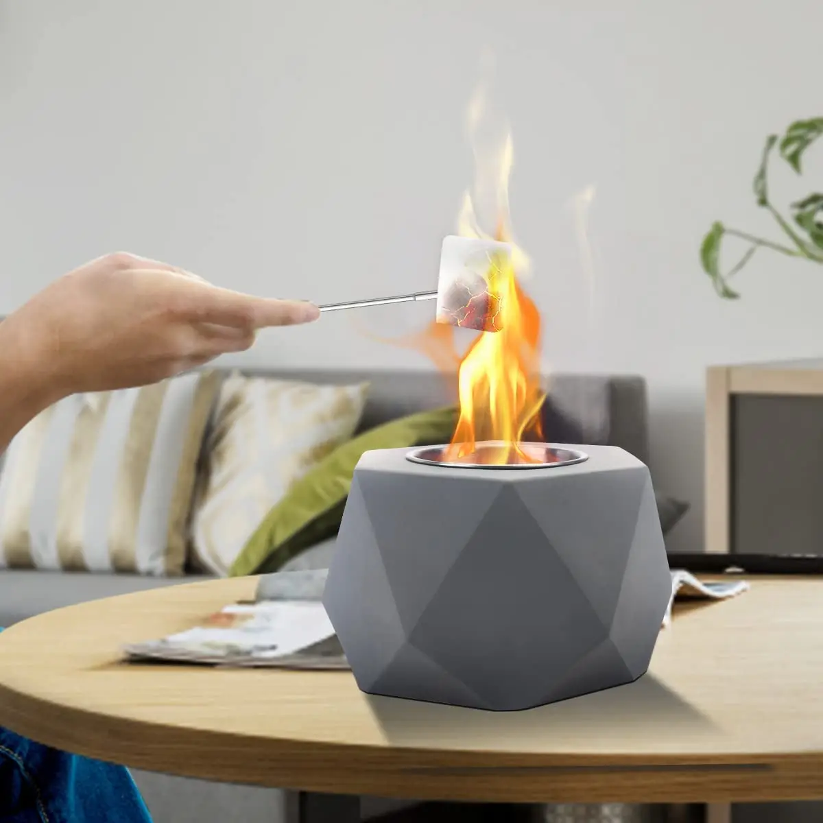 Шестигранная настольная подставка для камина персональный портативный камин