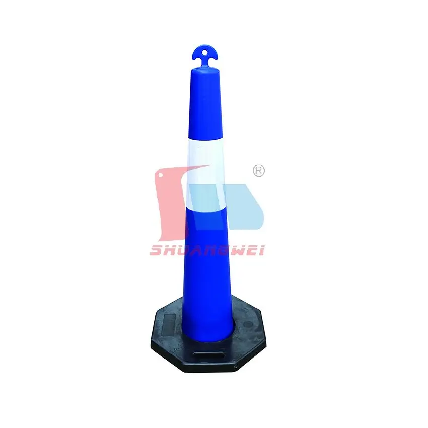 Pedestrian Safety T-Top Reflective Road Security Traffic Safety Guide Stackable Bollard Warning Post Parking Delineator