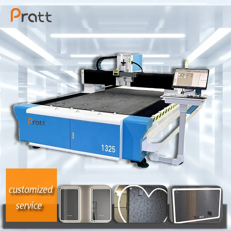 Large Format Sanding Glass Mirror Laser Engraving Sandblasting Machine for Bathroom Mirrors for Stainless Steel Decoration