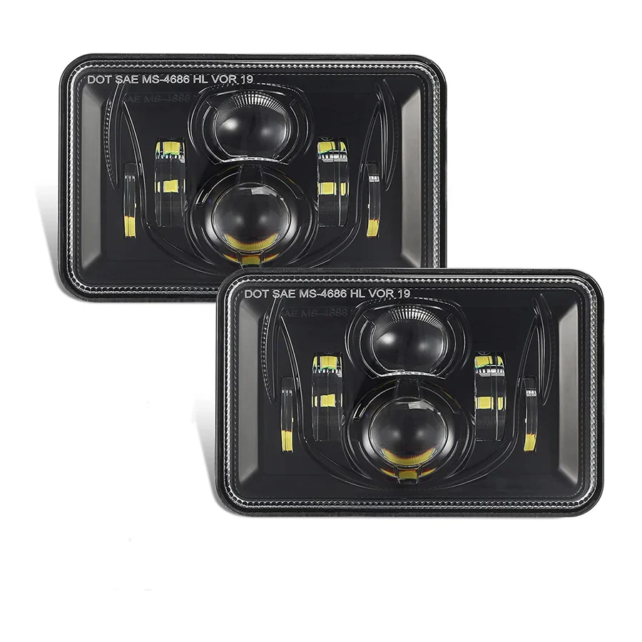 High Quality 5 Inch 60w 4x6 Faros Rectangular Led Headlight for Jeep Trucks All Car