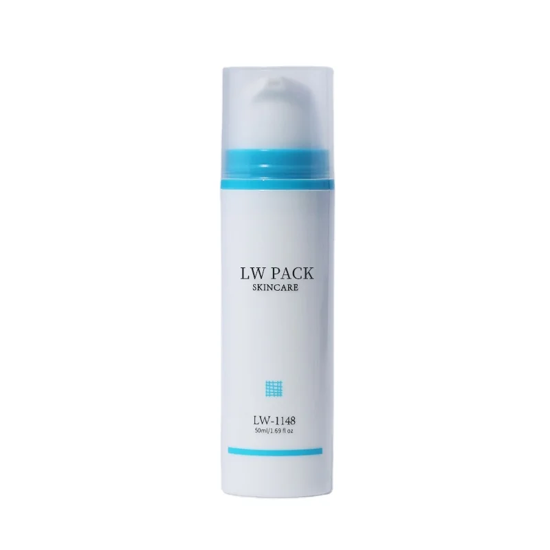 PP Airless Bottle 50ml Baby Lotion Airless Pump Bottle Plastic Cosmetic Packaging White Skin Care Screen Printing PUMP Sprayer
