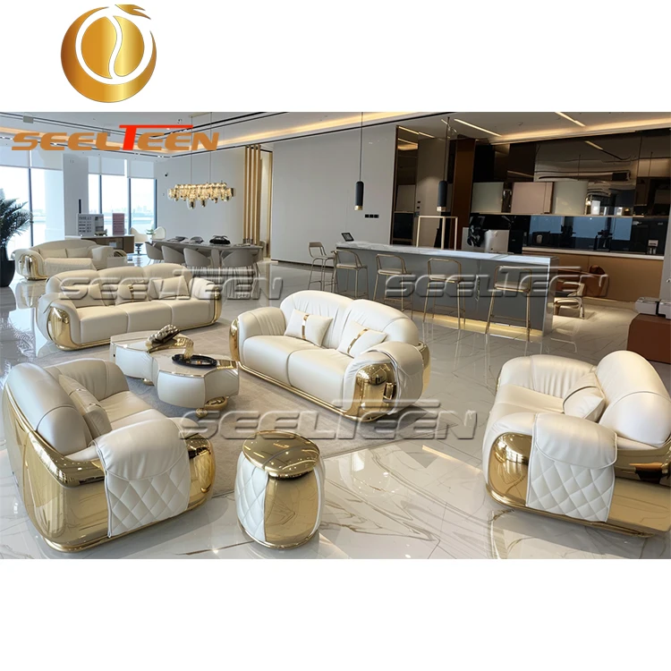 Modern Leather Home Furniture Sectional Couch Living Room Sofa Set Furniture
