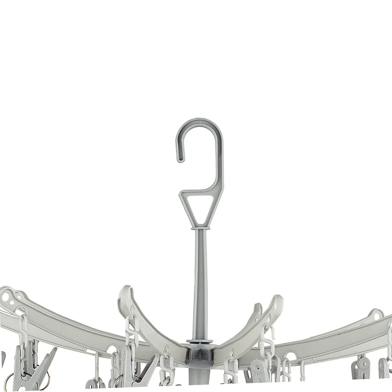 Hanser  20 Clips Plastic Clothes Hangers Clothing Folding Sunning Hanger Cloth Round  Airer Indoor Outdoor Foldable Drying Rack