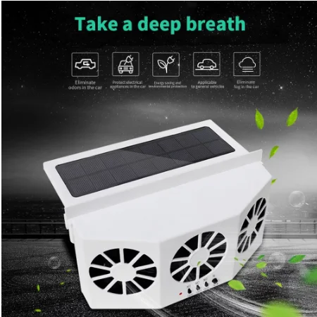 
Solar/USB Dual Charging Vehicle Cooling Tool Car Exhaust Fan Vehicle Air Circulation Smoke Exhaust Fan Car Ventilation Fan 