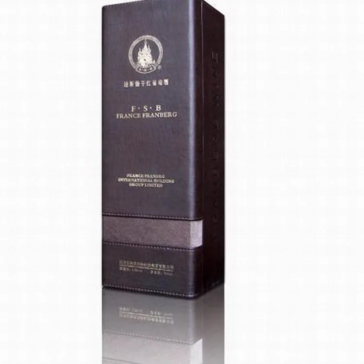 
natural wood handmade printing logo wine charm packing box 