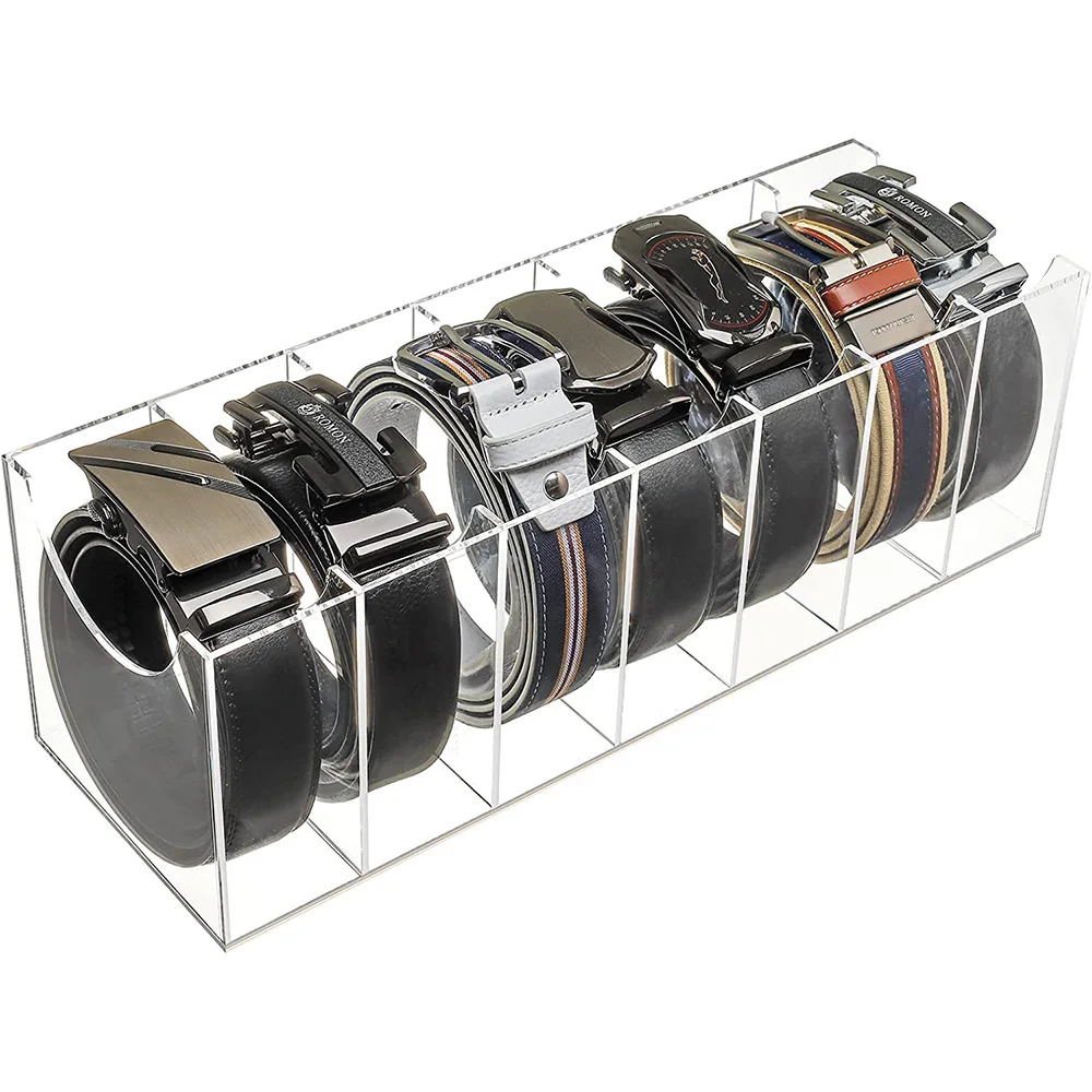 Acrylic Belt Holder Display For Closet Drawer 7 Pcs Clear Acrylic Belt Organizer