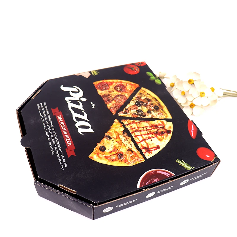 Cheap Corrugated pizza packing box carton delivery watermark boxes Customized size color