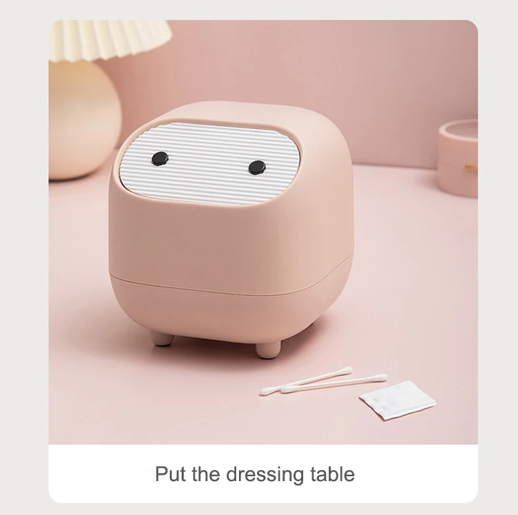 Indoor places cute Style mini Press Type desktop Trash Can Table Waste bin Washroom Garbage container