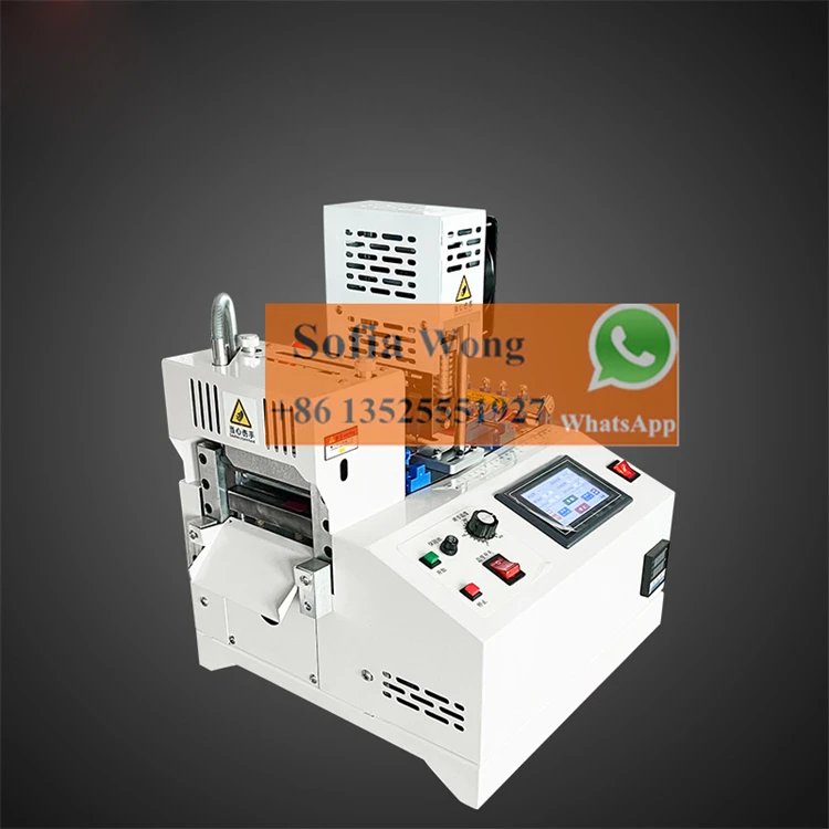 automatic webbing ribbon pvc paper tube leather hole perforating punching cutting machine