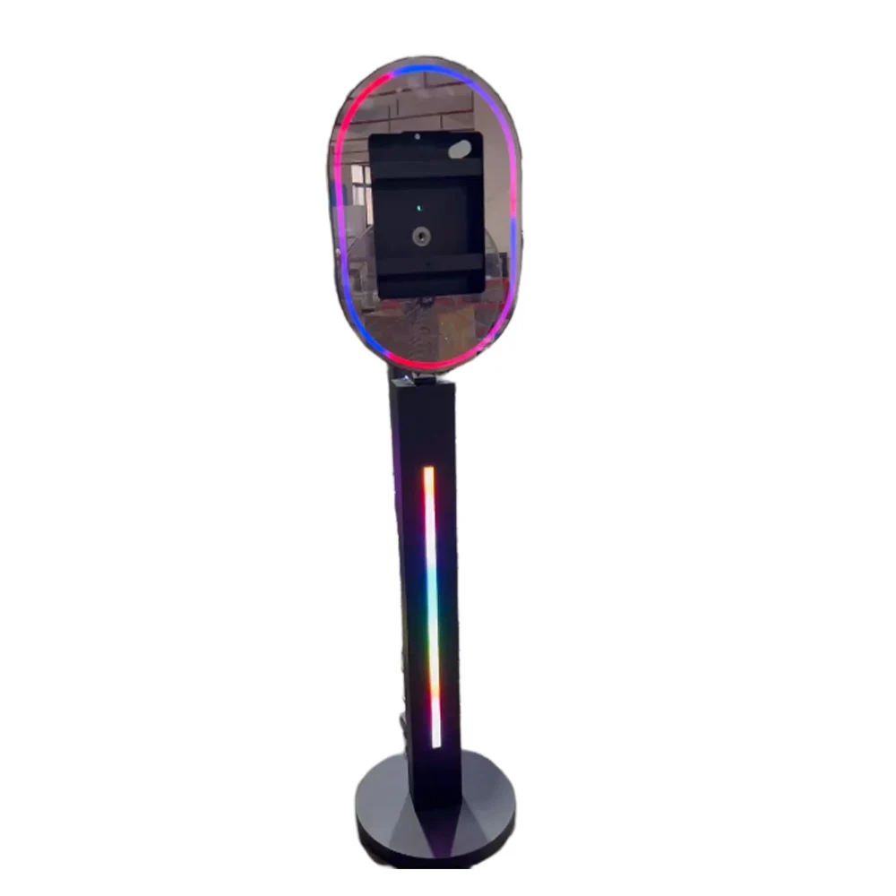 2024 High Quality dslr Selfie Oval iPad Photo Booth Shell Portable 12.9 Inch Dslr Video Booth dsrl Photobooth With Lcd Screen