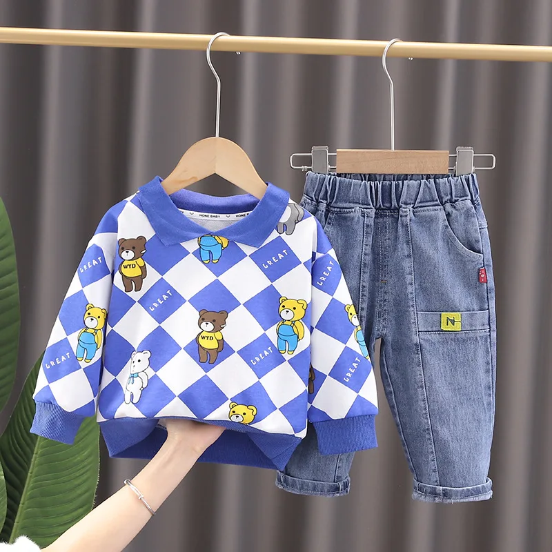 Explosive Models Spring Children Long Sleeve Clothes Autumn Turndown Collar Cartoon Clothes For Boy