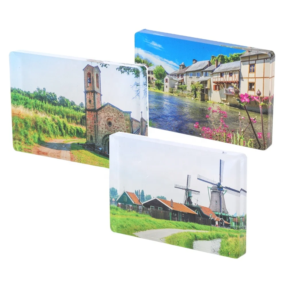 Hshun Brand UV Printing CNC Cutting Acrylic Competitive Price Custom logo Refrigerator Soft Fridge Magnet