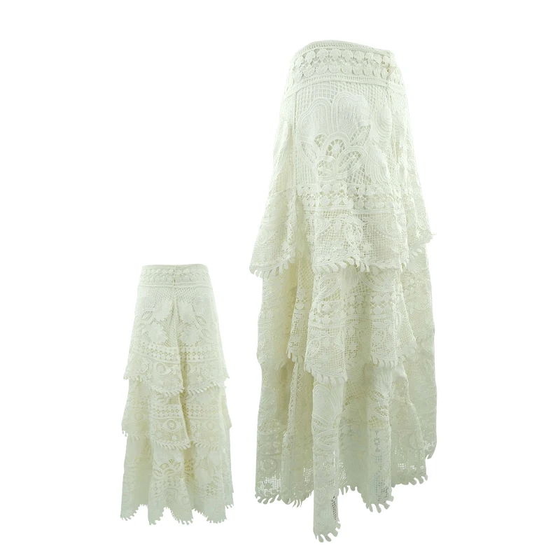 Factory manufacture ODM OEM Customized 2023 lace long skirt women  long skirt