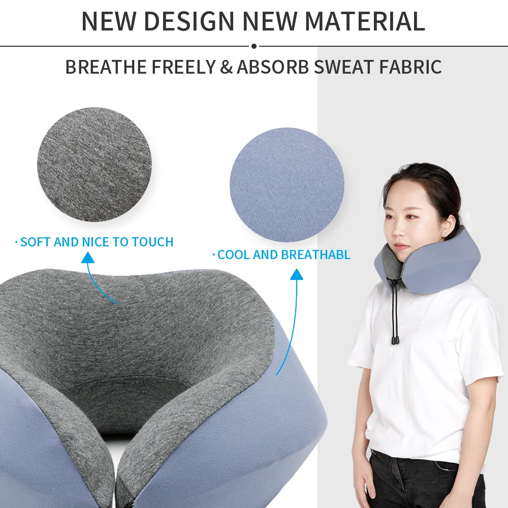 New memory foam sponge airplane car headrest sleeping hooded travel neck pillow