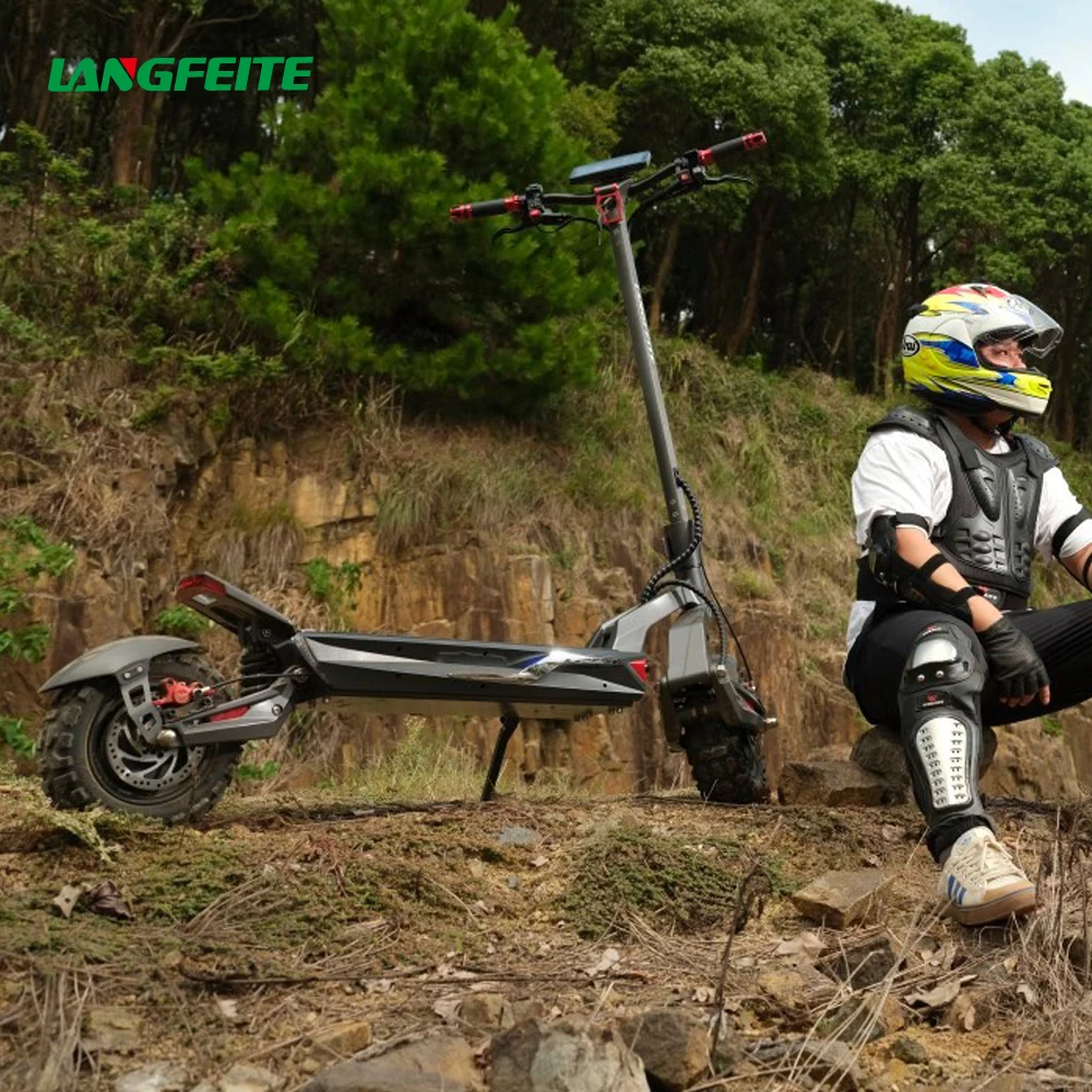 LANGFEITE Brand C1 Global Scooter 50kmh Battery Replacement E Scooter Abe Germany Price Elektrikli Escooter E Electric Scooter