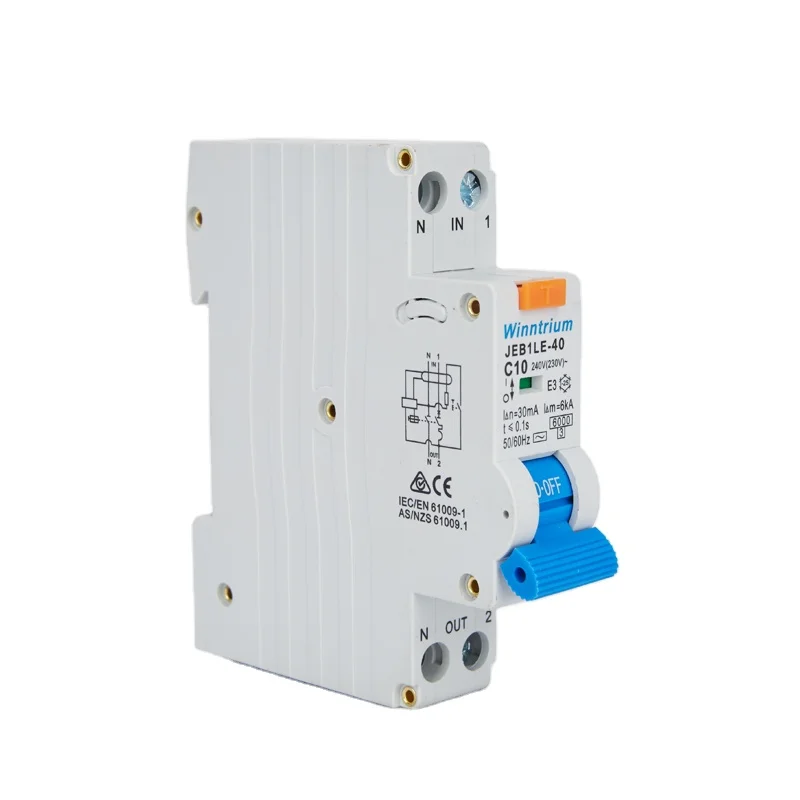 Australian hot selling 1P+N earth leakage circtuit breaker elcb RCCB RCD RCBO 6a 10a 16a 20a 25a AC type residual current device