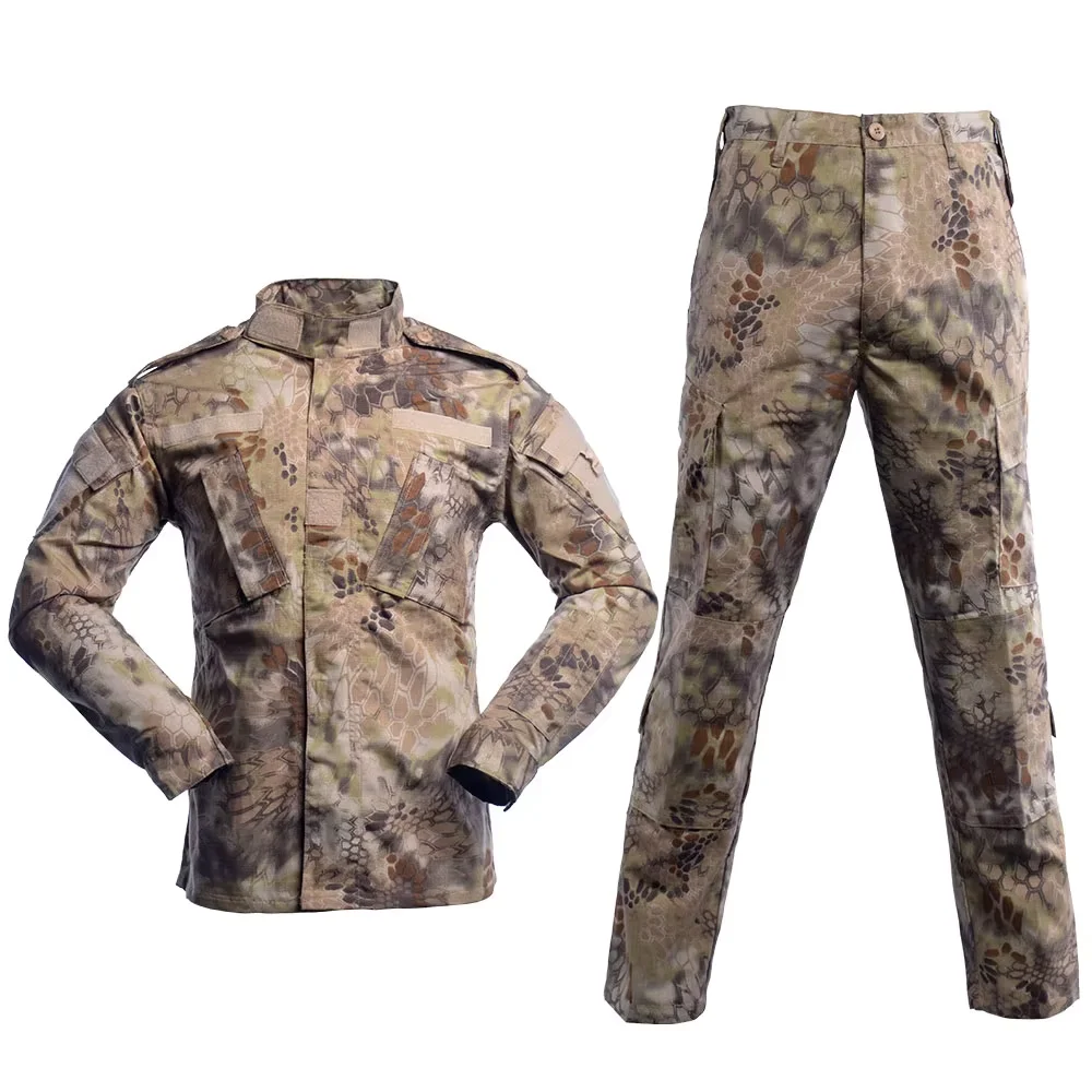 Tactical Clothing CP ACU BDU Mens Anti-wear Security Uniform Desert Camouflage Shirt and Pants Ripstop Guard Combat Uniform Suit