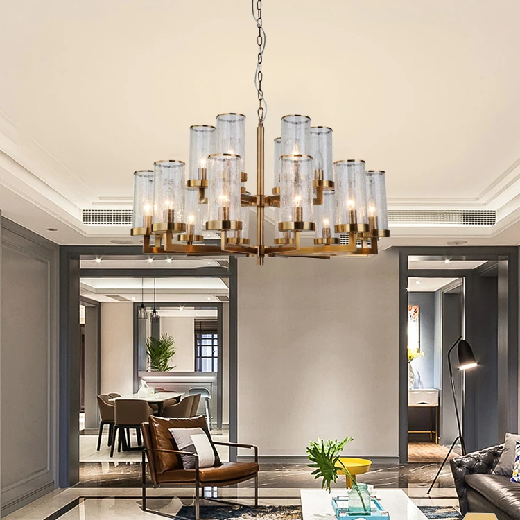 European tradition entrance hall cognac vintage clear glass lamp luxury chandeliers light