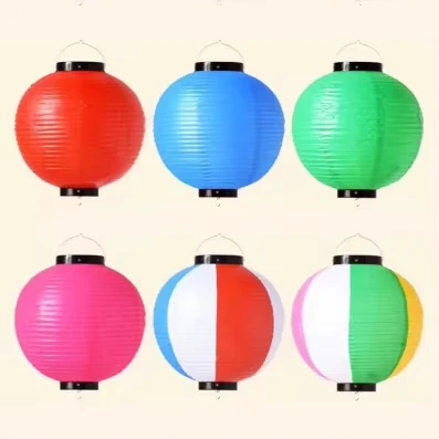 Manufacturers wholesale folding Korean drawn lanterns outdoor waterproof advertising Japanese color night layout round lanterns